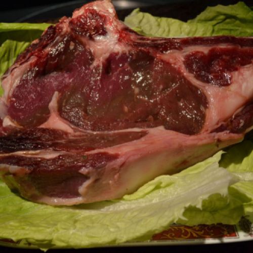 Vista de pieza de chuletón