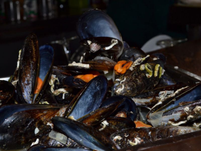 Ración de mejillones al vapor
